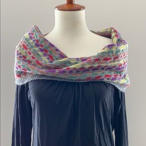 M Missoni Long Sleeve Cowl Neck Top